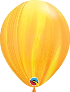 11"/28cm Balónek Qualatex mramor žluto-oranžový 1ks